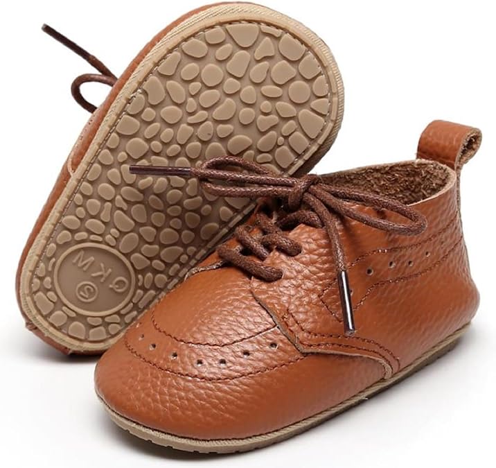Toddler Baby Boys Girls Classic PU Leather Brogue Oxford Dress Shoes Wedding Loafers Crib Shoes