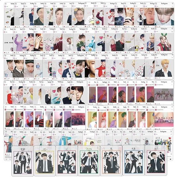 Kpop Transparent Insgram Photocards - Bangtan Boys Photo Cards, Gifts for ARMY Daughter (103pcs)