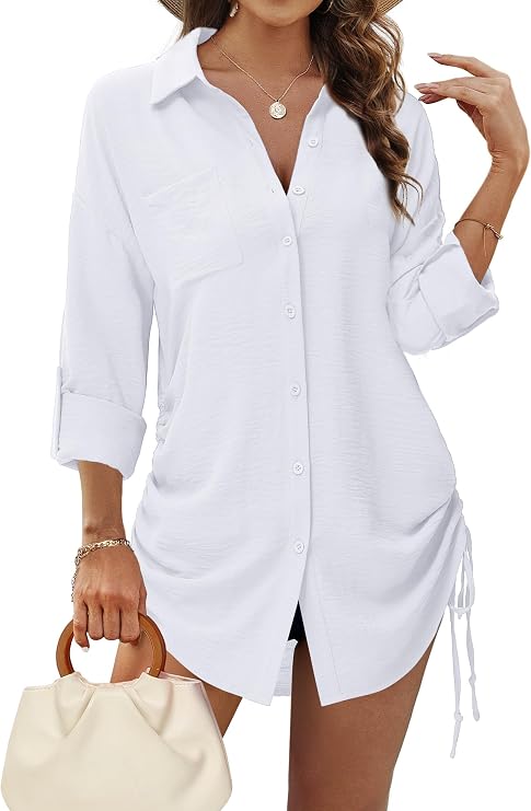 Tanmolo Blouse Women's Long Blouse Long Sleeve Shirt Blouse Tunic