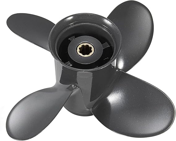 9 1/4x10 Aluminum Outboard Boat Propeller for Honda Engines 8-20 HP 8 Spline Tooth,OEM Parts No.58134-ZV4-010AH,RH,9.25x10,Prop,4 Blades