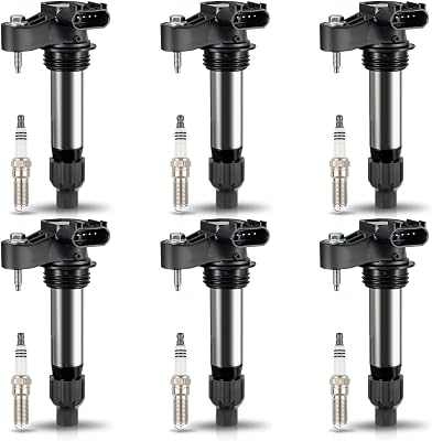 ENA Pack 6 Ignition Coil with 6 Iridium Spark Plug 3.6 V6 2010 2012 2013 2014 2015 2016 Compatible with Buick Chevy Cadillac Malibu Allure Enclave ATS CTS SRX STS Camaro Impala Terrain for UF569