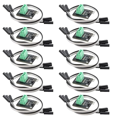 10Pcs DS18B20 Temperature Sensor Probe Wire Adapter Board Easy Install, for Arduino DIY Projects