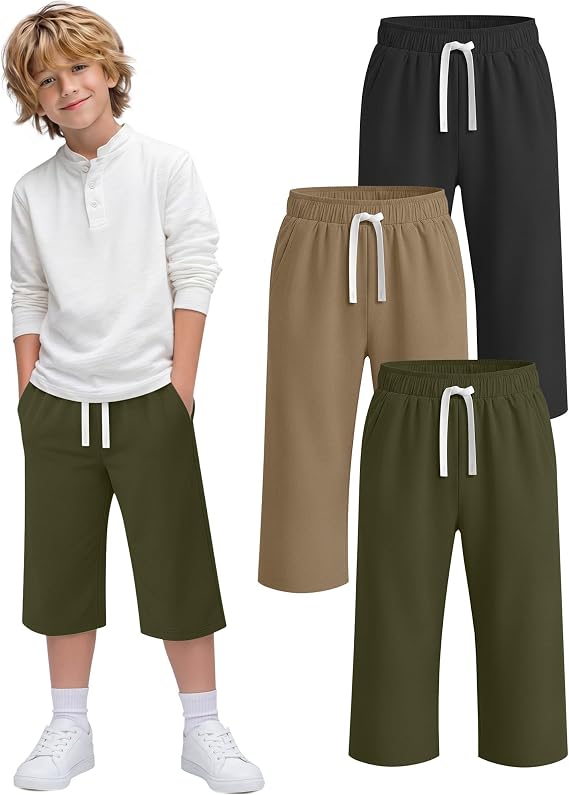 3 Pack Boys' Baggy Long Capri Shorts
