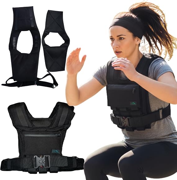 Adjustable Weighted Vest W/ Removable Iron Bars - 26lb Weight Vest For Men & Women W/Washable Liner & Cobra Style Buckle | 1000D Strength Training Workout Vests For Body Weight, Running, Walking & Crossfit Workout