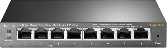 TP-Link TL-SG108PE V3, 8 Port Gigabit Easy Smart Managed PoE Switch