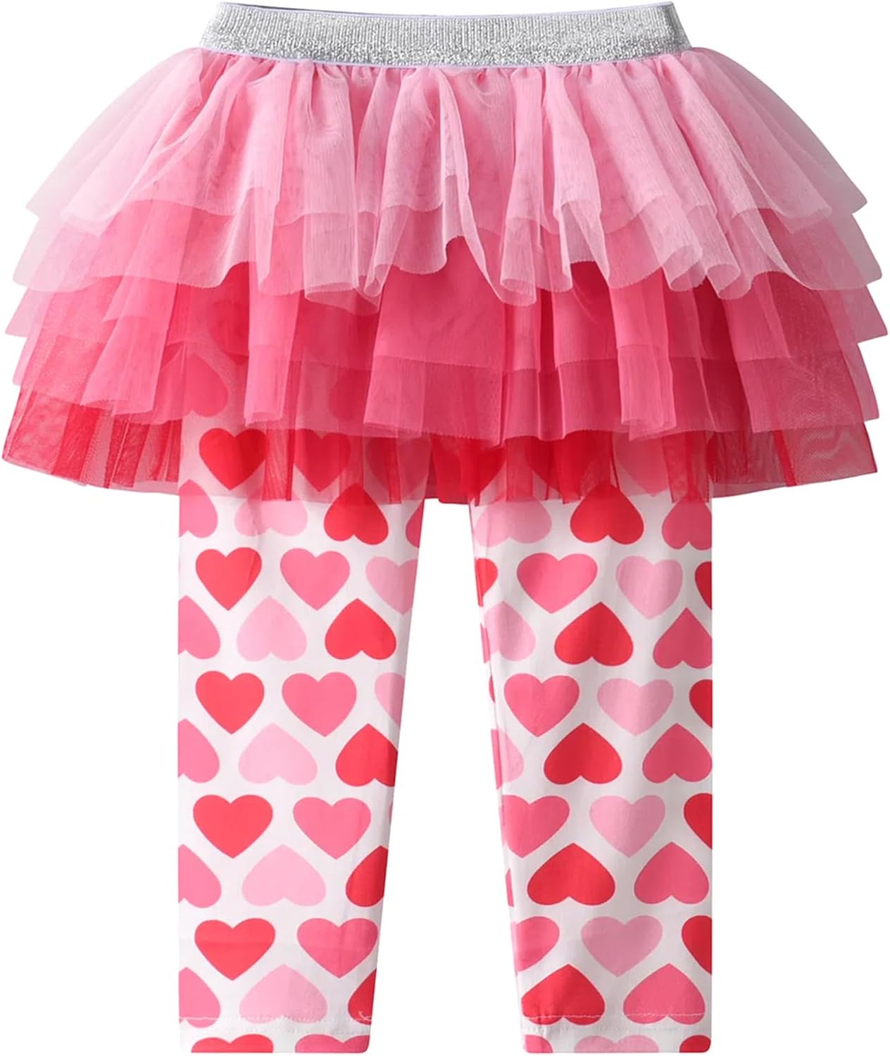 DXTON Kid Girls Leggings with Skirt Toddler Girl Printed Tutu Skirt Pant Birthday Party 3-12 Years