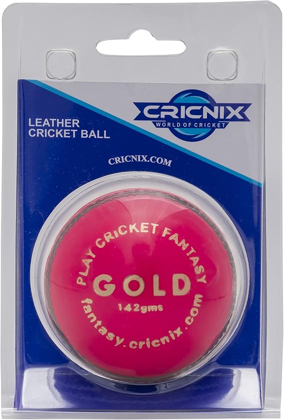Junior Cricket Ball for Cricket Bat | 142g Leather Ball Designed for Net Practice | Red Ball, Pink or White for Sport Outdoor | Multiple Set Options for Junior Cricket Game