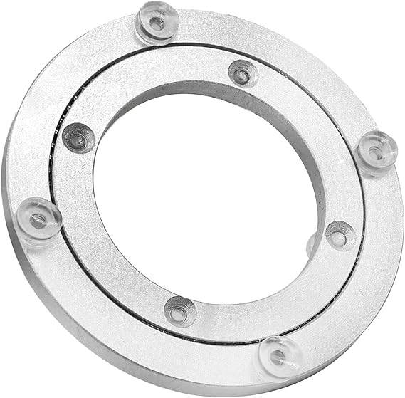 Aluminium Alloy Lazy Susan, Heavy Duty Base for Lazy Susan Swivel Turntable Bearing Hardware Rotating Bearing Round Dining Table Smooth Swivel Plate Hardware, 4"