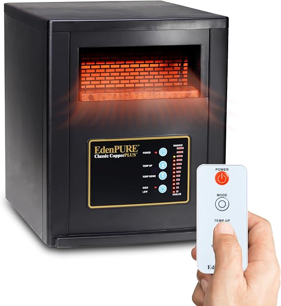EdenPURE CopperPLUS Infrared Heaters for Indoor Use Portable 1000 Sq Ft