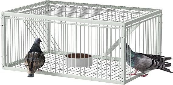 Pigeon Trap Cage with One-Way Entry(4 Doors), Bird Catching Cage, Auto Trap PigeonCage with Escape-Proof Design, BirdCage for Racing Doves Parrot, for Outdoor and Indoor, 60x40x26cm | Auto Trap Pigeon Cage with Escape-Proof Design, Bird Cage for Racing Doves Parrot, for Outdoor and Indoor, 60x40x26cm