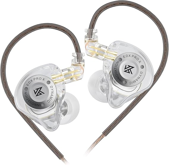 KZ EDX Pro X in Ear Headphones, HiFi IEM Earphones, Deep Bass Sound in Ear Monitor with Detachable Cable, for Audiophile Dj Singers