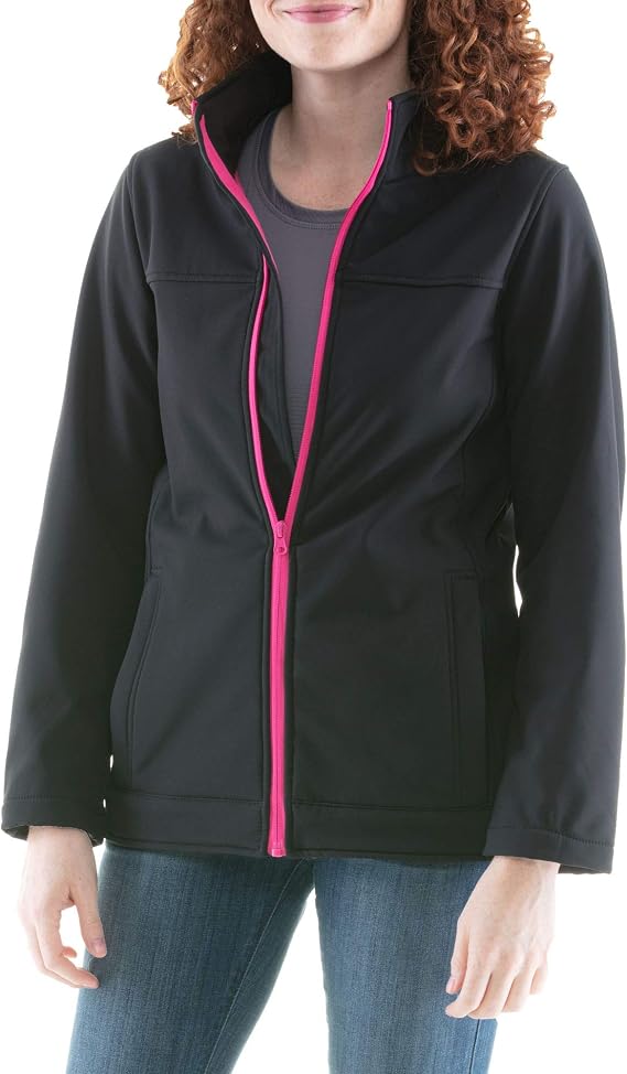 RefrigiWear Women's Insulated Softshell Jacket Lightweight, Water-Resistant Work Coat with Pockets, Warm to 20F