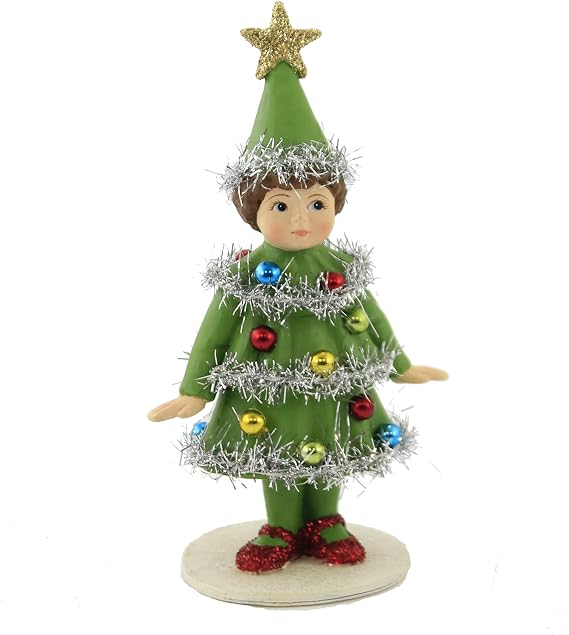 Bethany Lowe Designs TD0039 O' Tannenbaum Tammy, Green, 6.75 In H X 3.5 In W X 2.5 In D