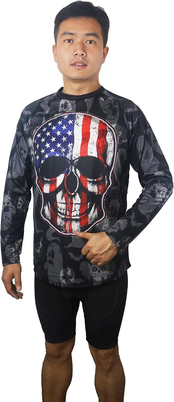MX Cycling Jersey Motocross Mountain Dirt Bike Downhill Shirt Skull MTB Off Road Racing BMX Moto ATV Motorcycle Riding Top