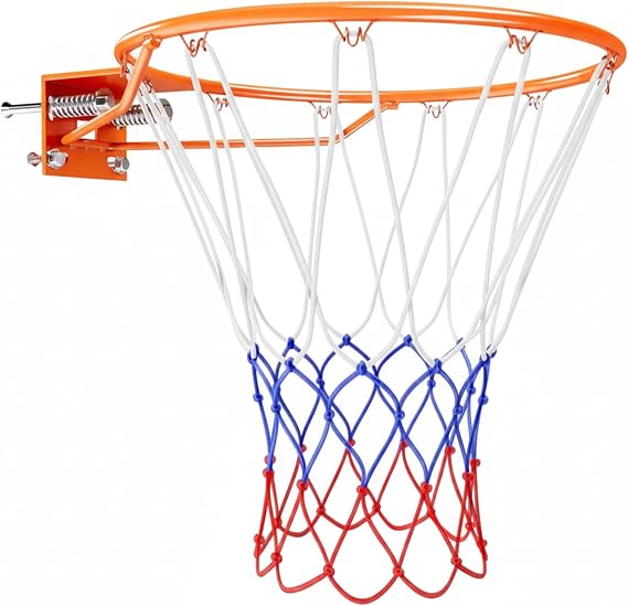 Basketball Hoop Wall Mount 18" Basketball Rim Replacement, Heavy Duty Wall Mount Hoop With Dual Spring Shock Absorption, Easy No-drill & Drill Installation For Outdoor Indoor Use hoo