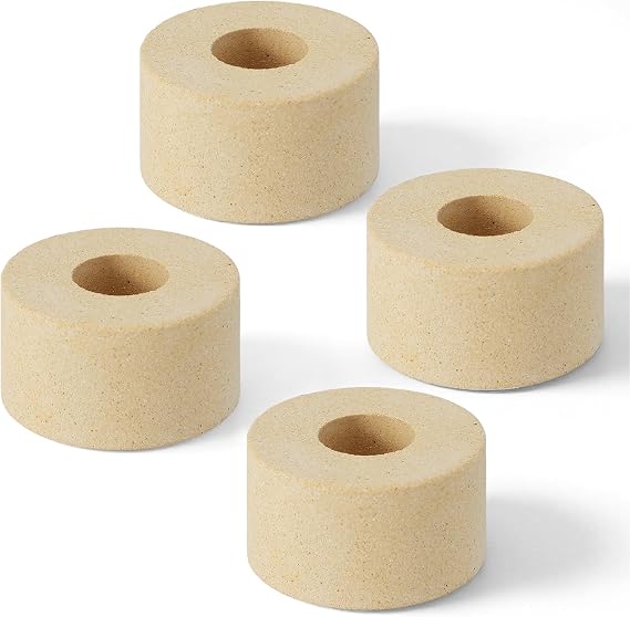 Tuanse 4 Pack 1.75 x 1 Inch Tall Round Kiln Posts High Alumina Kiln Posts Ceramic Shelf Supports for High Temperature Kilns Shelf Sturdy Firing Post