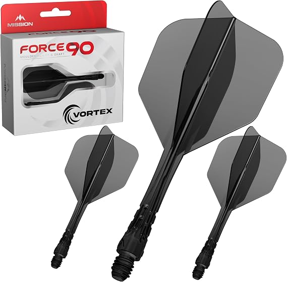 Mission Darts | Force 90 Vortex | Integrated Precision Moulded Dart Flight and Shaft System | Multiple Styles | Multiple Colours.