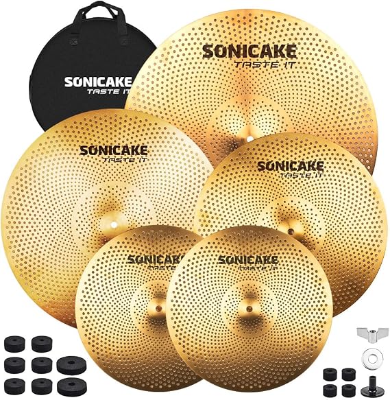 SONICAKE Low Volume Cymbal Pack 14" Hi-Hat+16" Crash+18" Crash+20" Ride