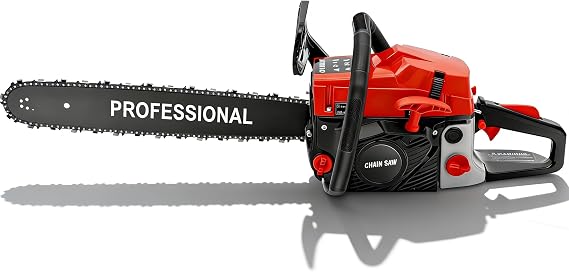 58cc Chainsaw Gas, 2-Stroke Handed Petrol Chainsaws, 20Inch Gas Powered Chainsaws with Tool Bag - ldeal forCutting Tree Wood Trimming Garden Farm