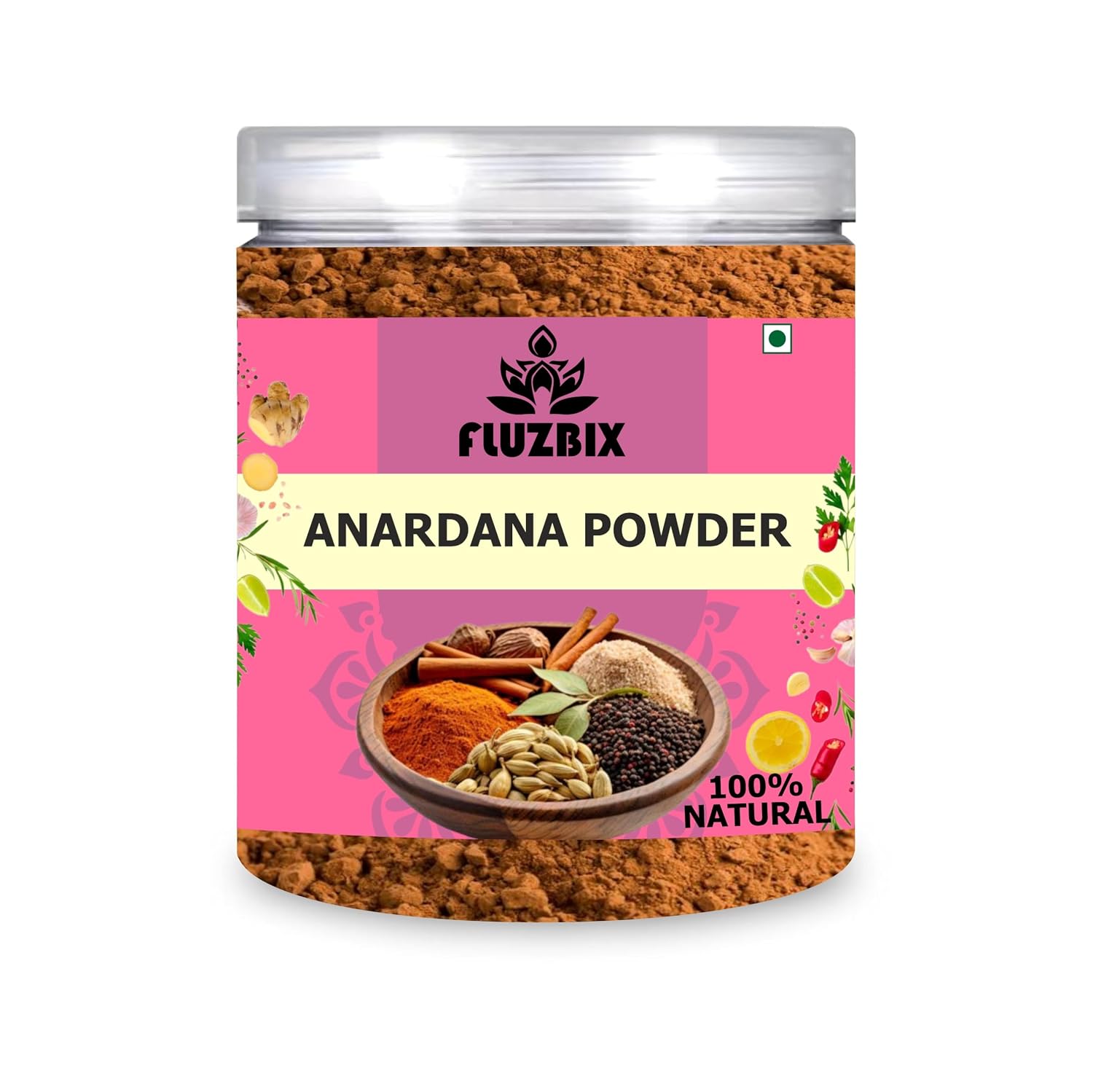 FLUZBIX All Natural PomegranateAnardana Powder 4 OZ  113.40 GM | Set Of 1 Box