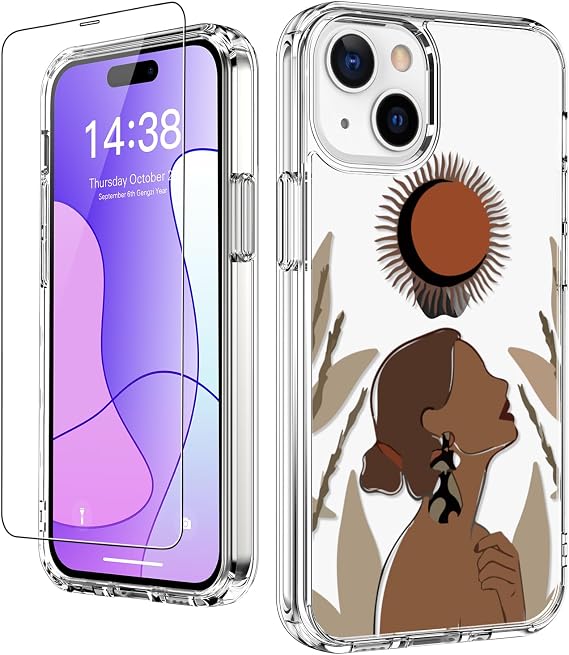 LUHOURI for iPhone 15 Plus Case with Screen Protector,Crystal Acrylic Clear