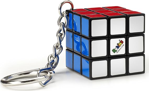 RUBIK'S Cube 3x3 Key Ring - Colorful Puzzle Game Rubik's - Mini Puzzle 3x3 Original Color Matching - Classic Cube Problem Solving - Mini Version - 6064001 - Kids Toys Ages 8+
