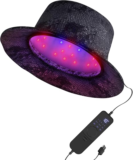 iKeener Rote Licht Kappe für Haarwachstum 120 LEDs 3 Wellenlängen Haarpflege Fischerhut für Frauen und Männer Einstecken &amp; 5 Helligkeitsstufen 5-30 Min Automatische Abschaltung