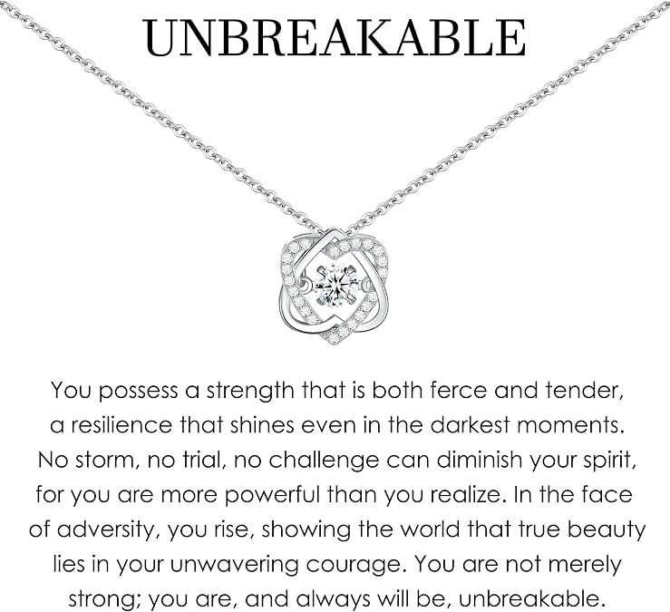 Unbreakable Necklace, Strength Gift, Inspirational Gifts, Graduation Gift | Resilience Necklace, Empowerment Gift for Her, Tough Times, Infinity 2 Hearts Necklace