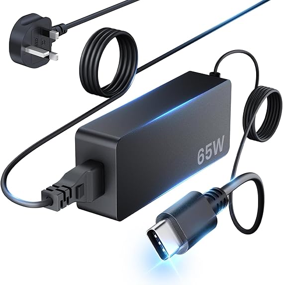 65W USB C Laptop Charger for Lenovo ThinkPad T480 T490 E14 E15 X1 Carbon, for ThinkBook Yoga Chromebook, Type-C PD AC Power Adapter with Extended Cord