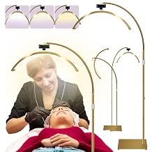Half Moon Light LED Floor Lamp for Eyelash Extension with Smartphone Holder 36W Super Bright Half Moon Light 3200-5600K Tattoo Light, Adjustable Brightness and Height for Manicure, Makeup, Hair Salon,