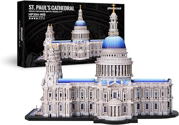 Piececool 3D Metal Puzzles for Adults, St. Paul's Cathedral Metal Model Kit, London Cathedral Architecture Building Kits, DIY Hobbies Crafts for Adult Family Time,Home Decor Best Gifts