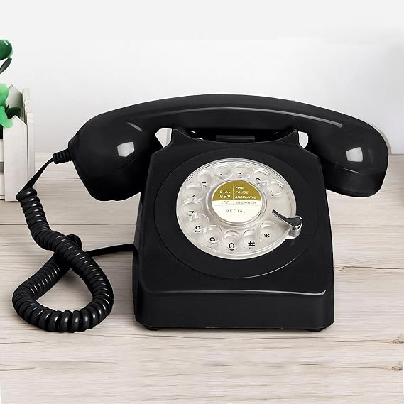 Telephone, Corded Landline Phones for Home, Retro Old Fashion Home Phone with Rotary Dial Keypad, Antique Old Fashion Telephones Novelty Gift for Decoration