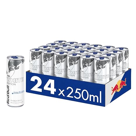 Red Bull Energy Drink White Edition – Pallet of 24 Cans – Drinks with Coconut Blueberry Flavour Disposable (24x 250 ml)