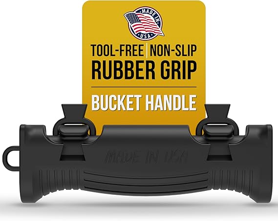 TEC Products HANDTEC Bucket Handle Grip - Ergonomic Rubber Handle Replacement for Construction, Farming, Gardening & DIY Projects - Non-Slip & Durable - Made in USA - Pack of 1 (4.75 x 1.5 Inches)