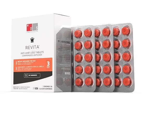 DS Labs Revita Hair Density Support Tablets for Thinning Hair, 90 Tablets | Formulated with biotin, zinc, iron, vitamin D, magnesium & melatonin to support daily hair wellness.