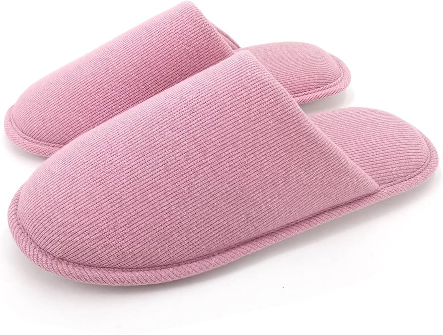 ofoot Womens Indoor Memory Foam Cotton Scuff Slippers Slip On Summer House Shoes Flats Breathable Lightweight Washable Non Skid Rubber Soles