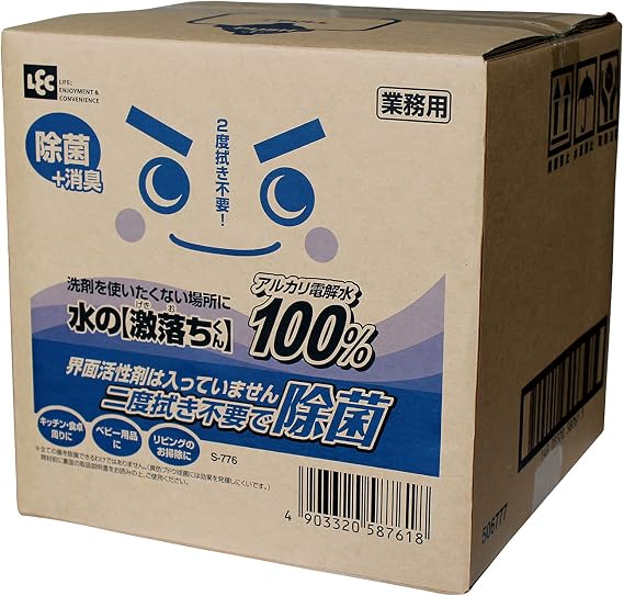 LEC Water Geki Ochi-kun 100% Alkaline Electrolyzed Water Detergent 2.2 gal 10 L for Commercial Use Disinfecting + Deodorizing 1 Piece