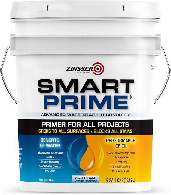 Zinsser Smart Prime Water-Based Primer, 5 Gallon