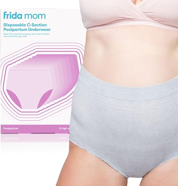Frida Mom Postpartum Underwear for C-Section Recovery, Disposable High Waist with Stretch Support