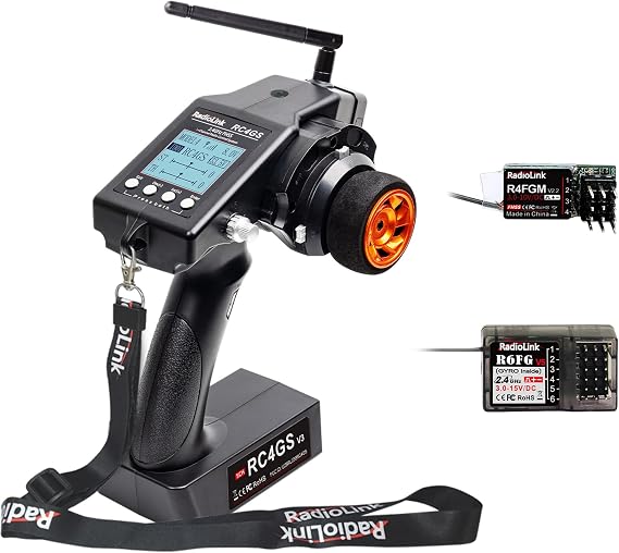 Radiolink RC4GS V3 2.4G 4 Channels RC Radio Transmitter and 2 Receivers R6FG/R4FGM Gyro Set for Crawler Truck Car Boat