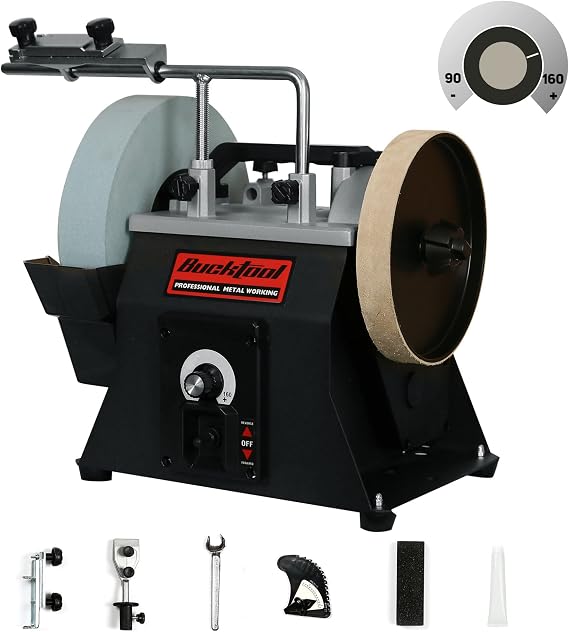 BUCKTOOL 10" 1.2A Variable Speed Wet Sharpening System,Two Way Rotation