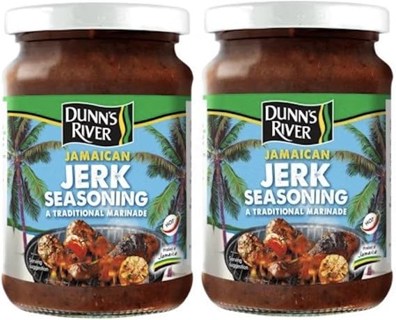 Dunn's River Jamaican Jerk Seasoning (Hot) 300g | Pack of 2 | Traditional Marinade | Premium Seasoning.