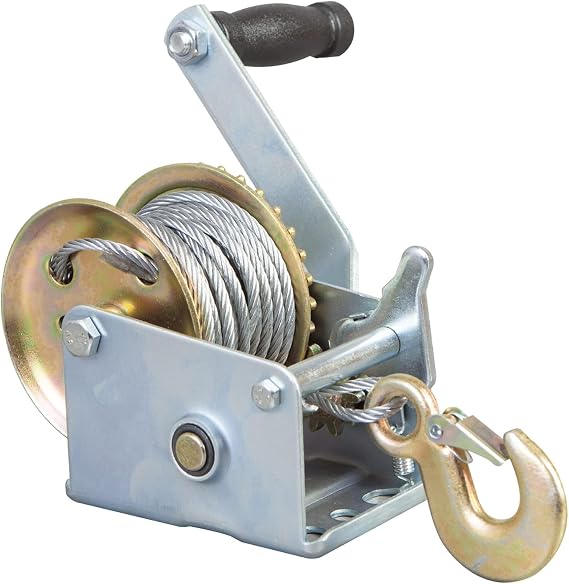 Road DAWG ATRT1061CD-1 Torin Hand Crank Boat Winch with 26.3ft Cable, 600lbs Capacity