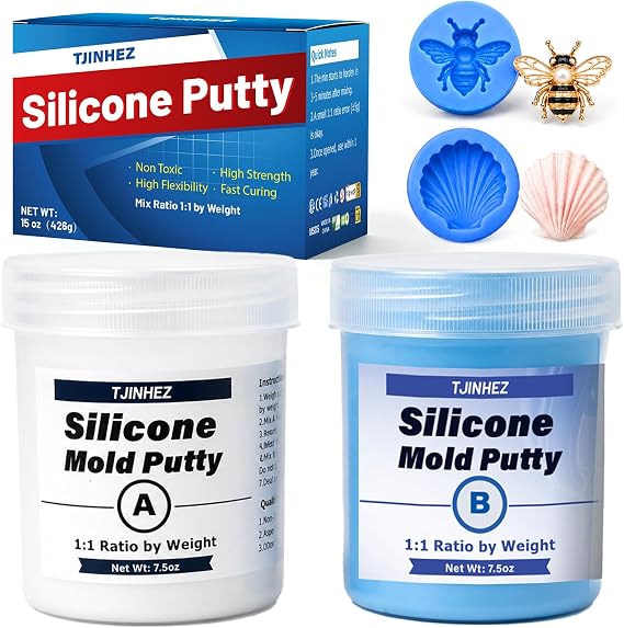 Silicone Putty, 15oz Mould Making Kit 1:1 Mix, Fast Cure, Non-Toxic