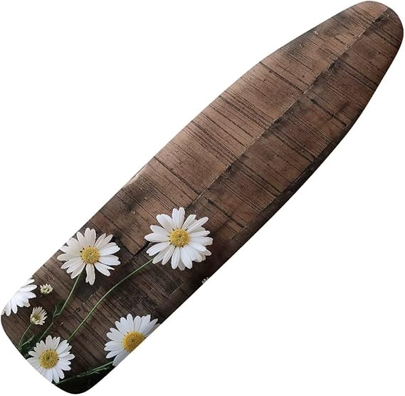 Wood Dasiy Floral Ironing Board Pad Ironing Board Cover and Pad 15 x 54 Scorch Resistant Padding Heavy Duty Iron Board Pad Standard Size Extra Thick Iron Board Cover Replacement