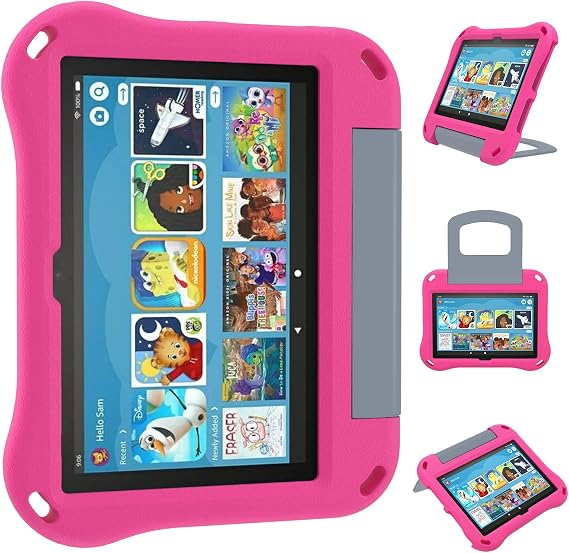 Compatible 2020/2022 Tablet 8 Case Kids (Compatible 2020/2022 Model), Ubearkk Anti Slip Shockproof Protective Cover Not for iPad/Samsung/Onn Tab,Pink
