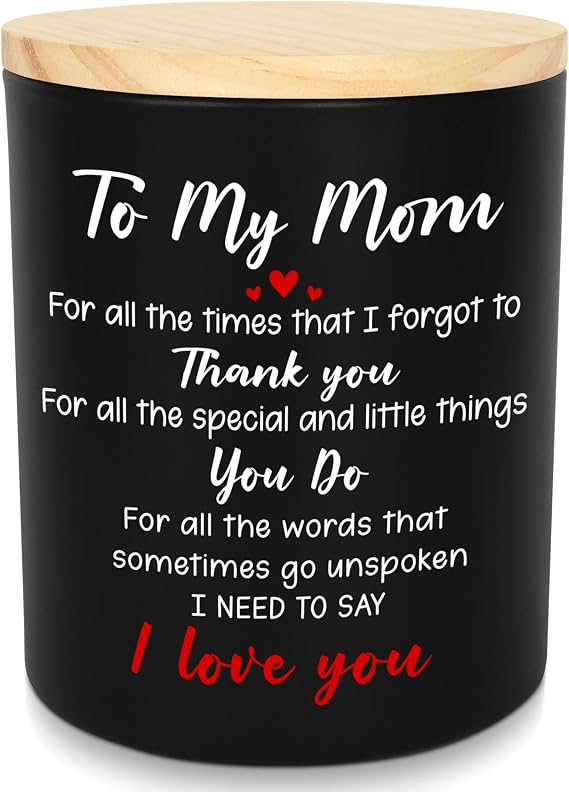 GAUDORA Birthday Gifts for Mom from Daughter Son - Long Lasting Vanilla Lavender Scented Candle 10 oz - I Love You Mom Gifts for Mother, Mama, Mother in Law, Grandma, Candle for Women