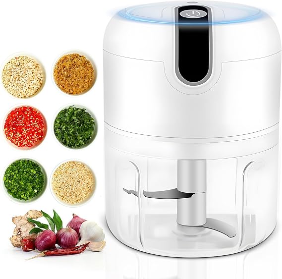 Mini Food Chopper Electric -Baby Blender,USB Charging Portable Vegetable Chopper Shredder with 3 Sharp Blades Grinder,Suitable for Onions Garlic Peppers Carrots Fruits,Kitchen Gadget