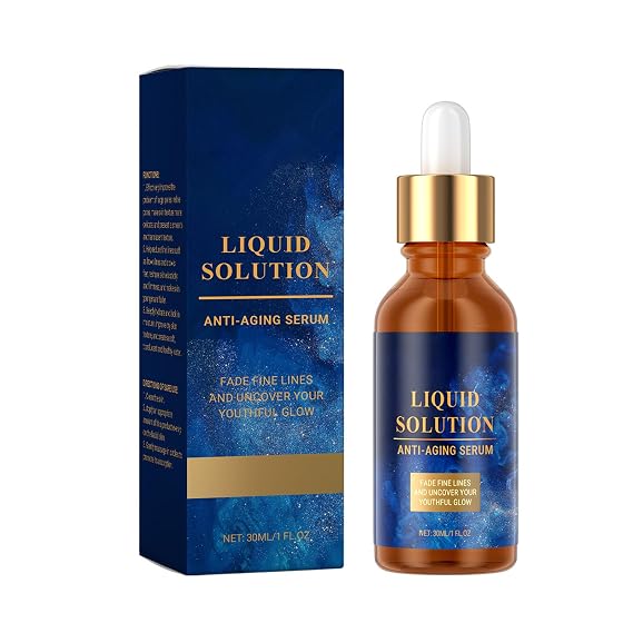 Liquid Solution Anti Aging Serum, Deeply Hydrating & Lightweight Texture, Firms & Lifts Skin, Reduces Fine Lines & Wrinkles, Enhances Skin Elasticity, Improves Skin Sagging, 1 Fl. Oz