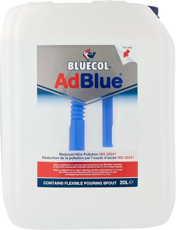 Bluecol AdBlue with Integrated Easy Pour Spout, 20L | High Purity Diesel Exhaust Fluid for SCR Equipped Vehicles, Reduces Emissions & Protects the Environment